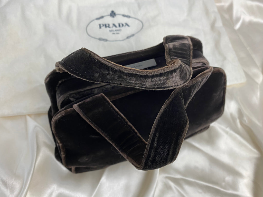 Prada Brown Velvet Handbag