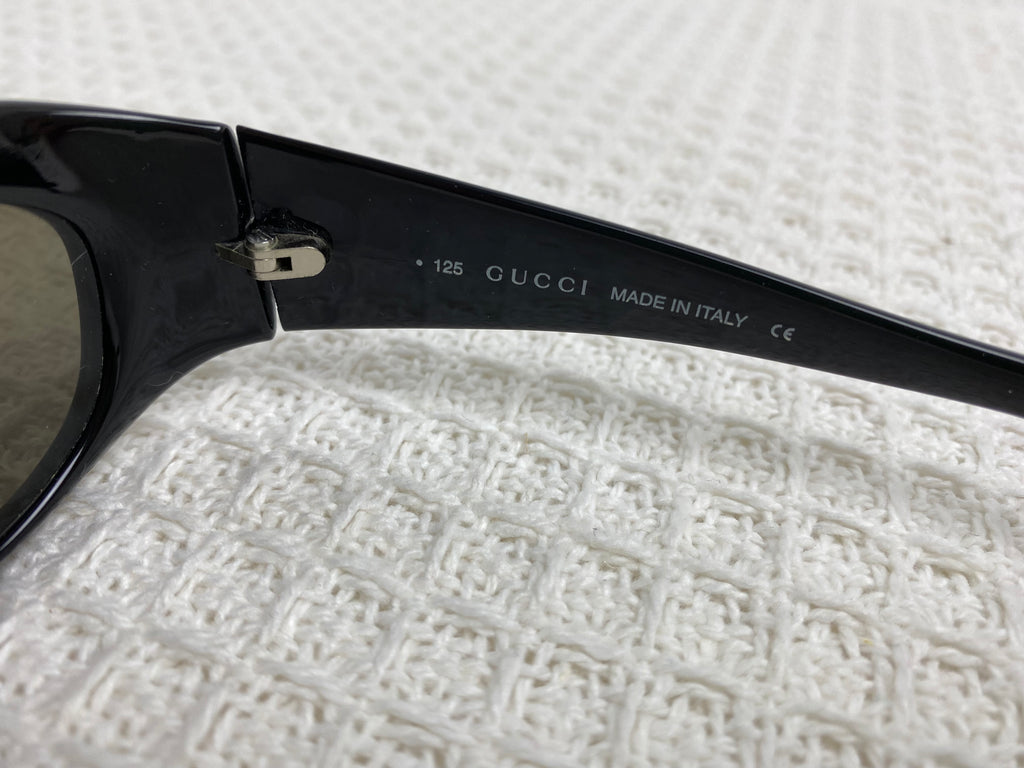 Gucci Black Logo Oval Sunglasses