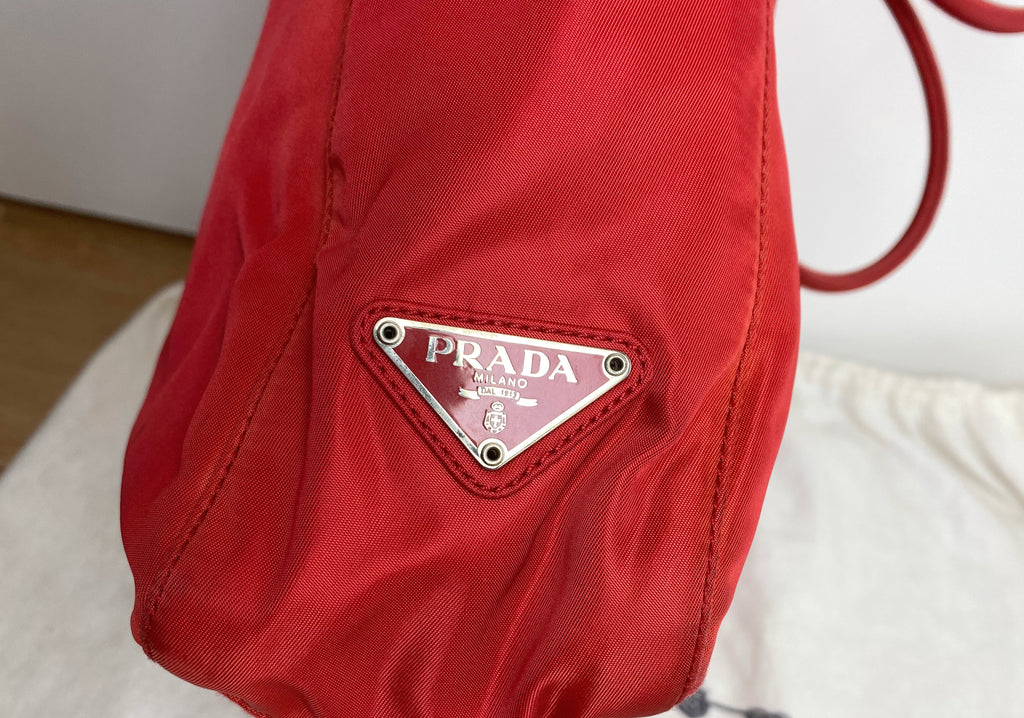 Prada Red Nylon Shoulder Bag