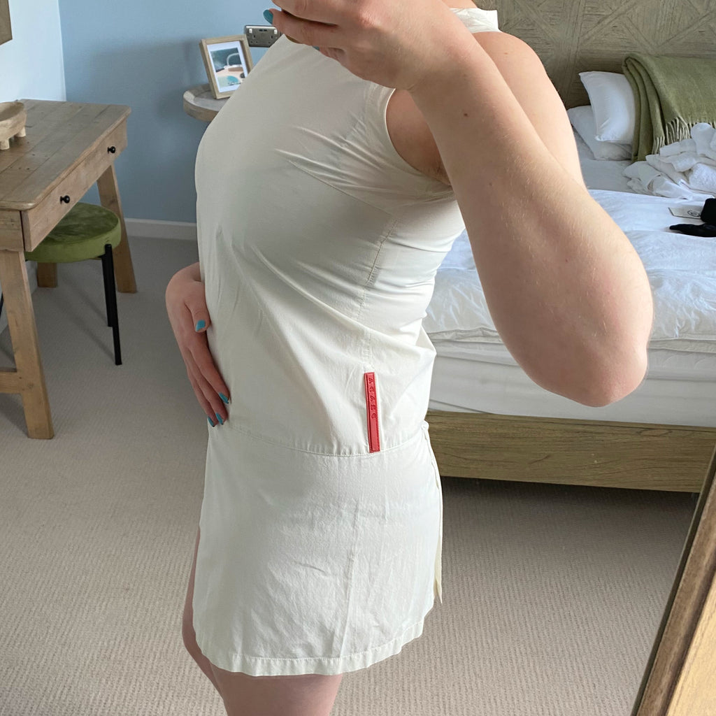 Prada 90's White Sleeveless Velcro Dress