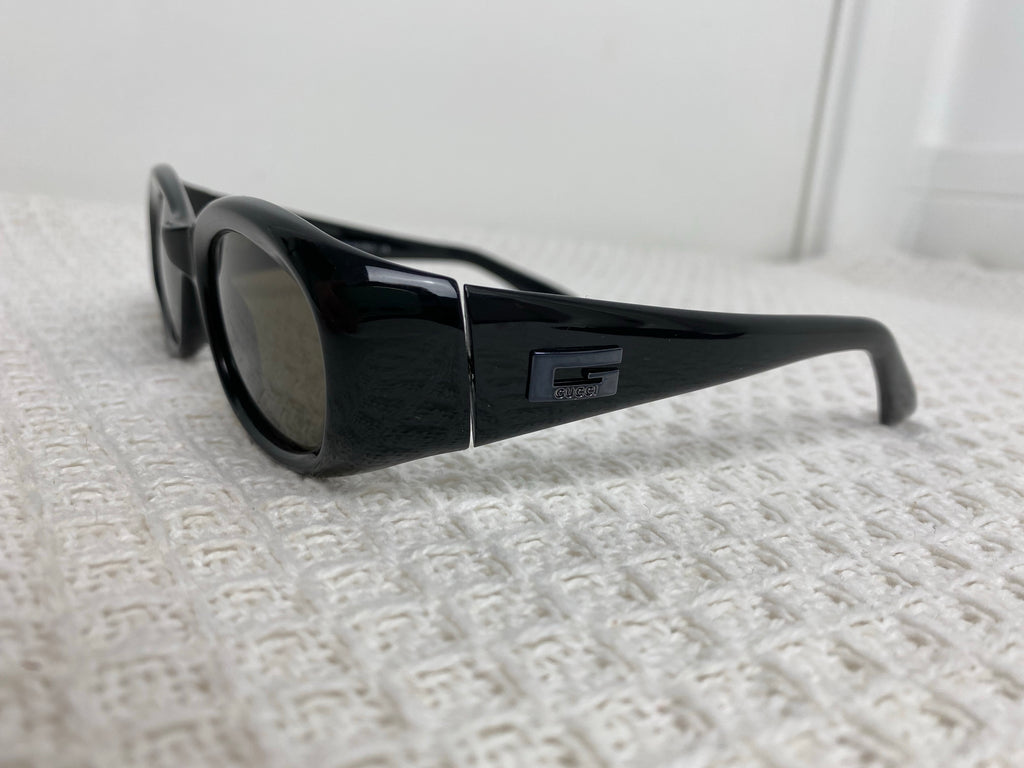 Gucci Black Logo Oval Sunglasses