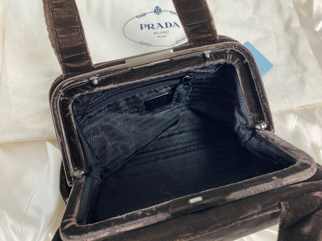 Prada Brown Velvet Handbag