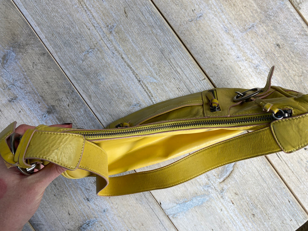 DKNY Yellow Leather Shoulder Bag
