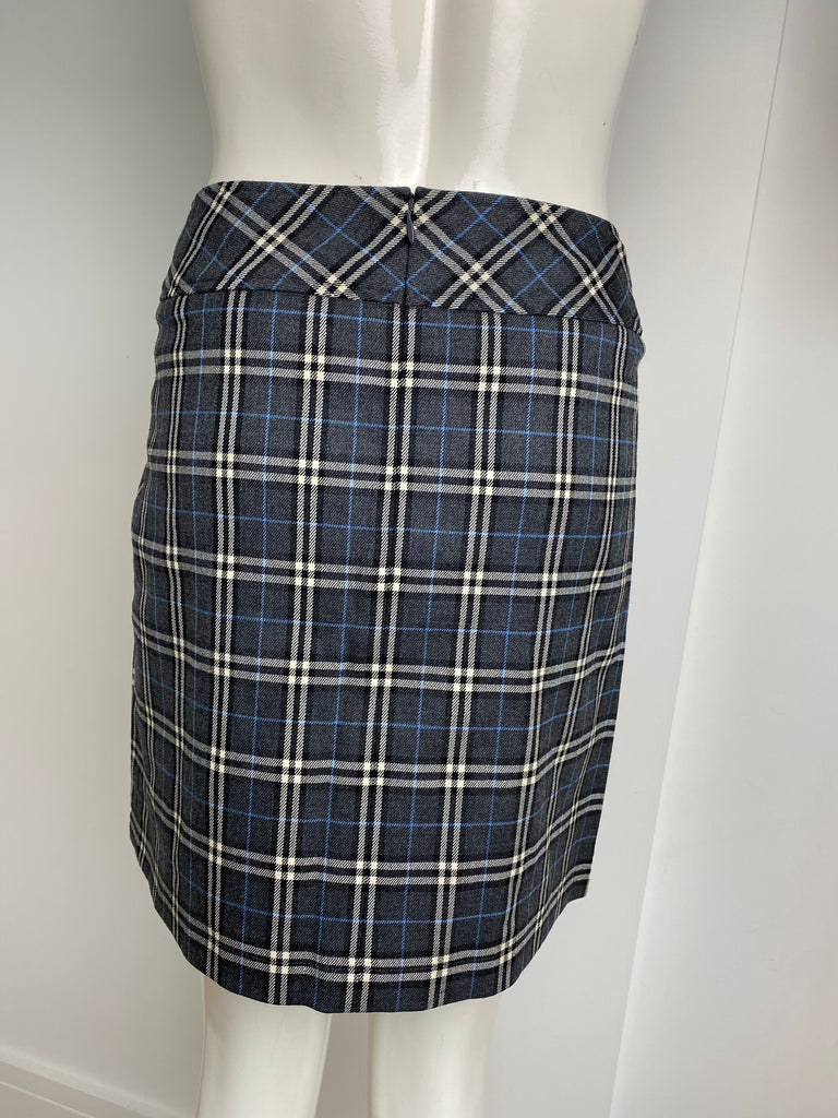 Burberry Grey / Blue Check Mini Skirt