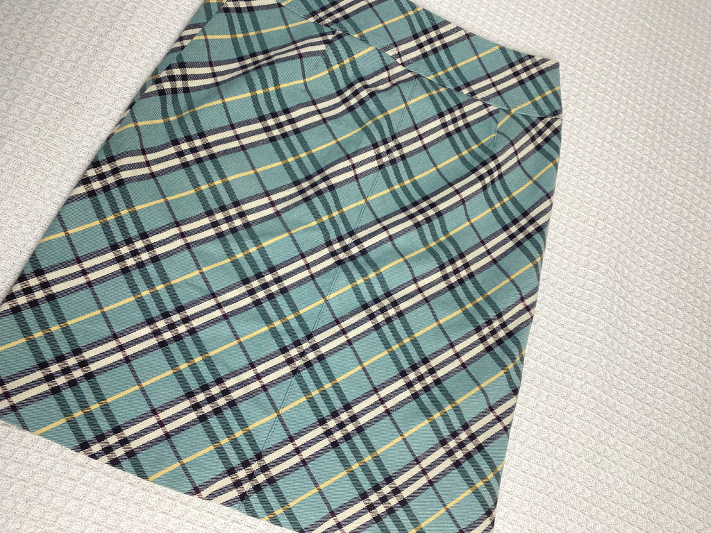 Burberry Blue Check Buckle Skirt - Small