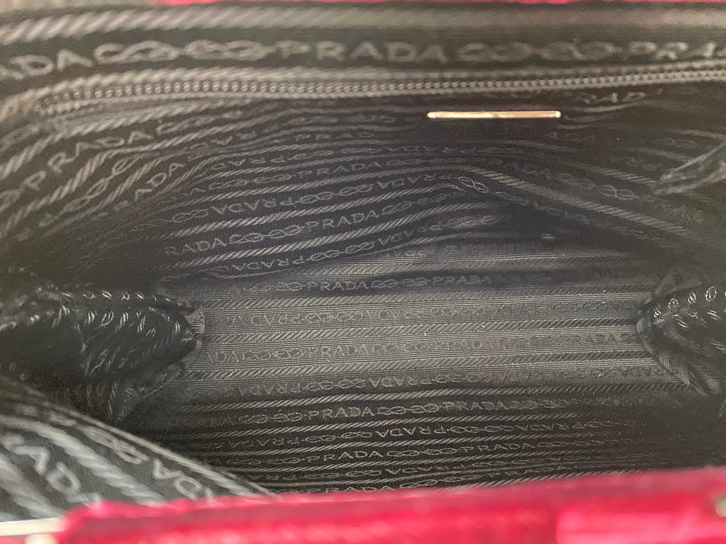 Prada Red Velvet Handbag