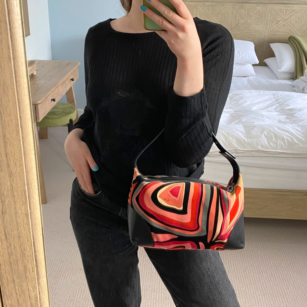 Emilio Pucci Black Swirl Handbag