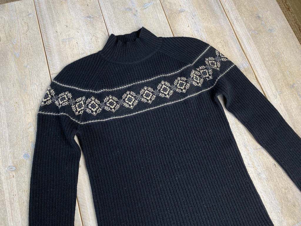 DKNY Black Wool High Neck Sweater