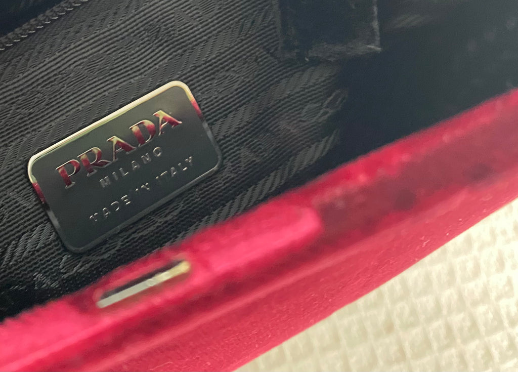 Prada Red Velvet Handbag