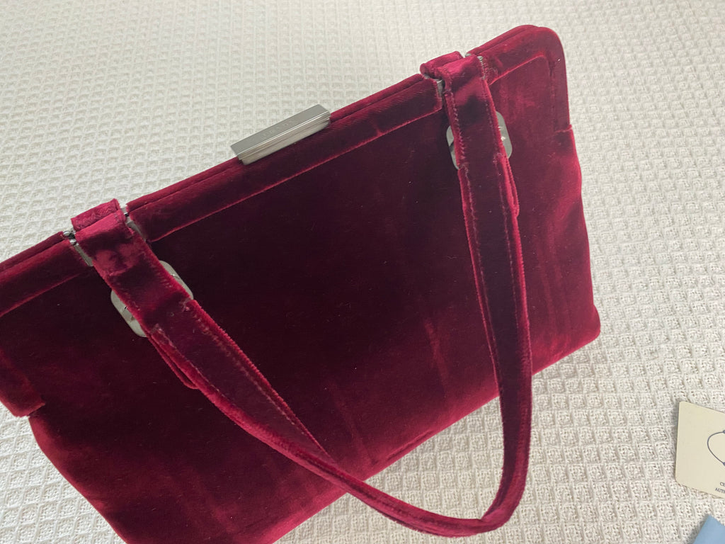 Prada Red Velvet Handbag