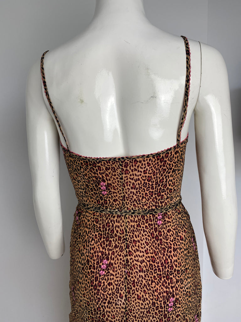 Anna Molinari Blumarine Leopard Print Strappy Dress