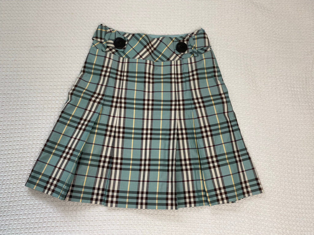 Burberry Blue Check Button Skirt 36