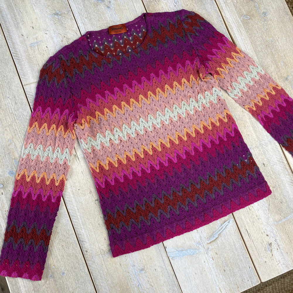 Missoni Pink / Purple Long Sleeve Knit Top