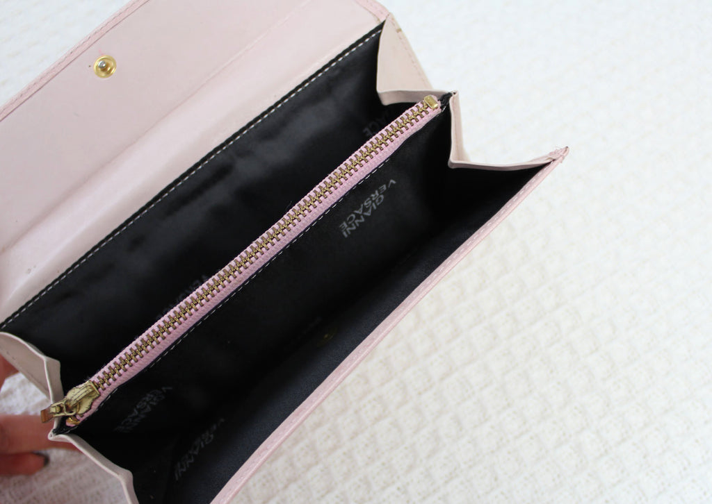 Gianni Versace Pink Ostrich Leather Wallet