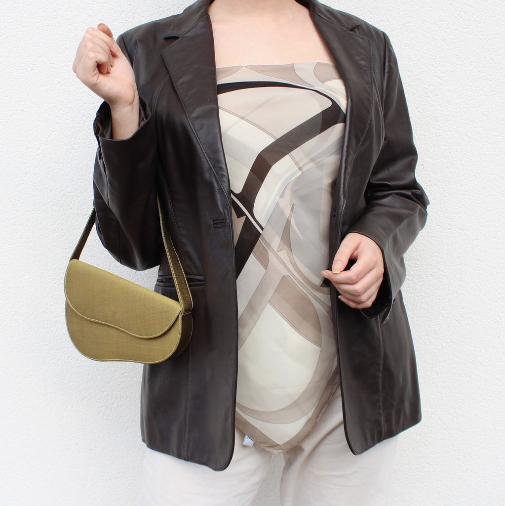 DKNY 90's Brown Leather Blazer Jacket