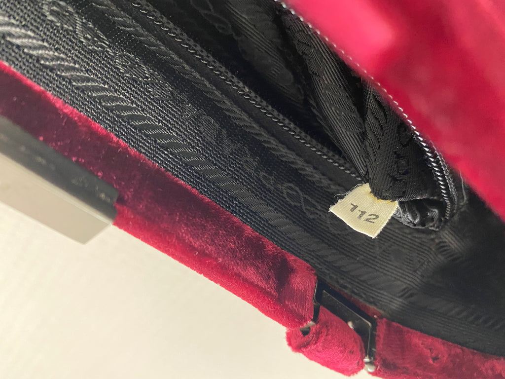 Prada Red Velvet Handbag