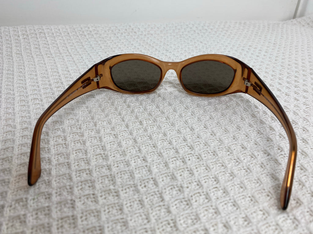 Gucci Brown Logo Oval Sunglasses