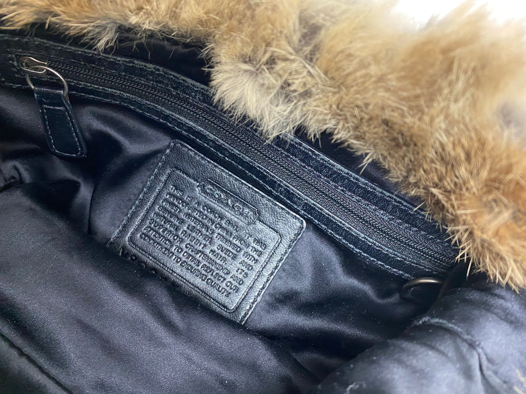 Coach Black Quilted Fur Shoulder Bag