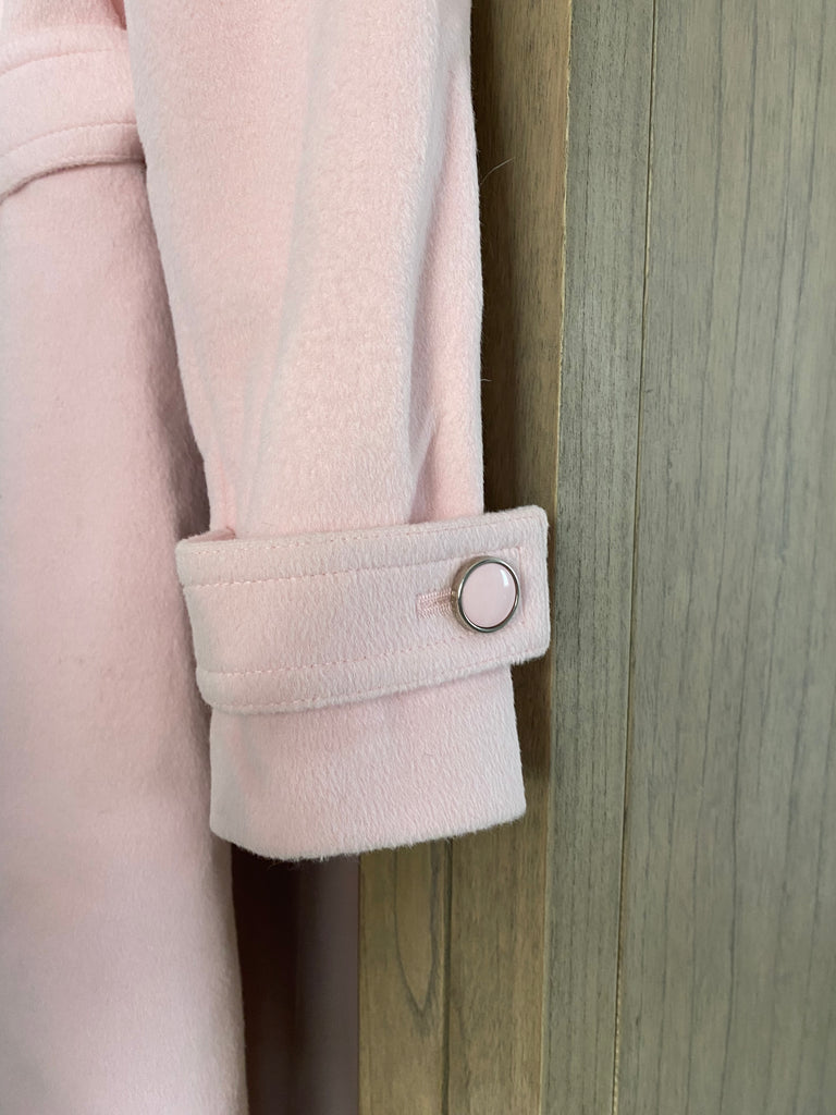 Courrèges Pink Fur Collar Wool Coat