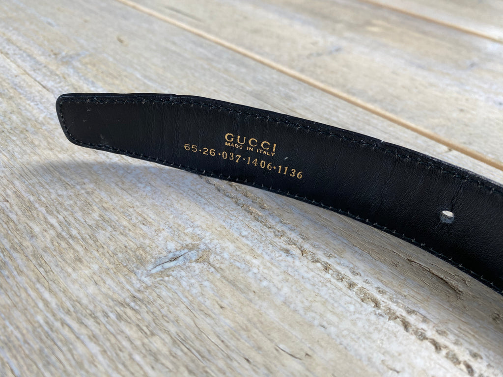 Gucci by Tom Ford Gold Buckle Patent Black Belt