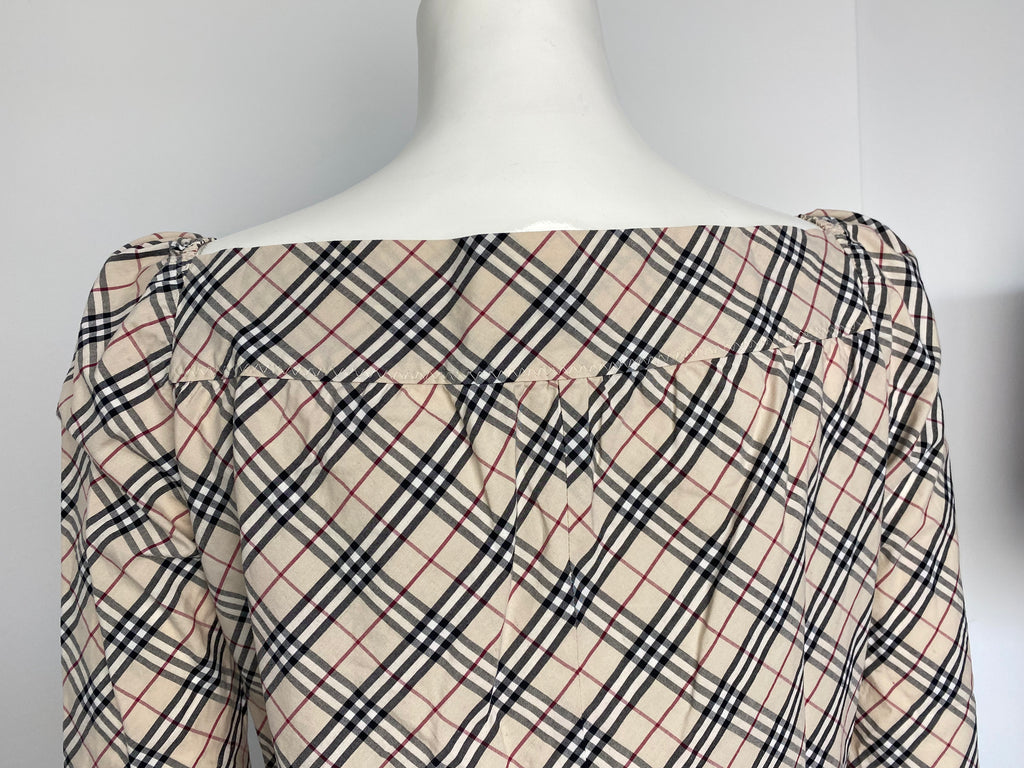 Burberry Nova Check 3/4 Length Sleeve Top