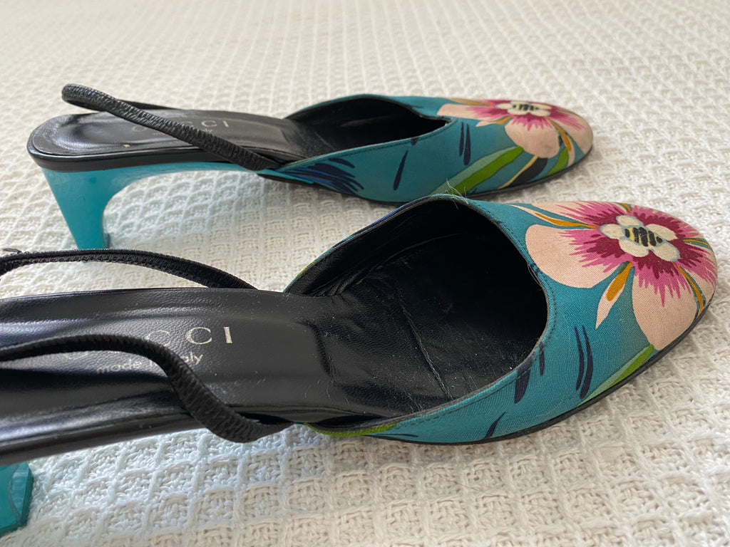 Gucci by Tom Ford SS99 Floral Mule Heels EU 36