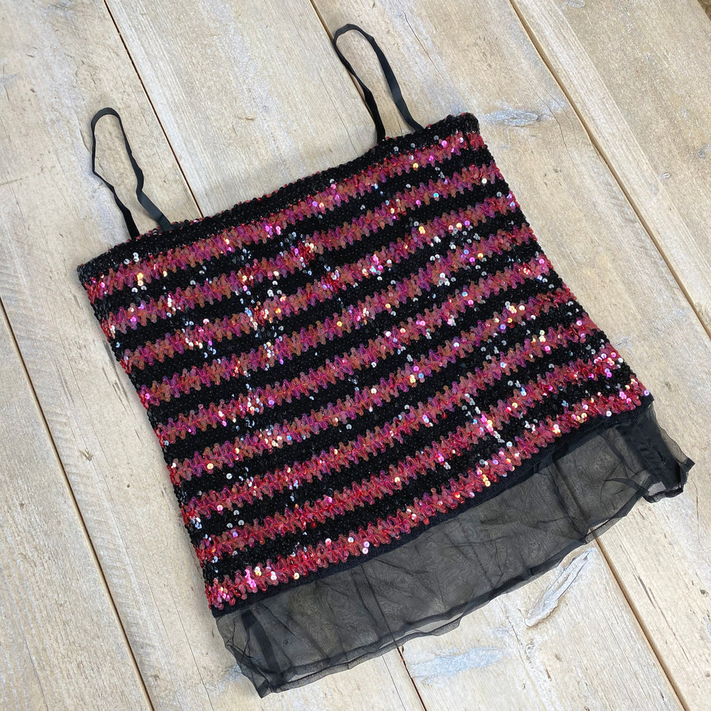 Givenchy Pink & Black Sequin Cami Top