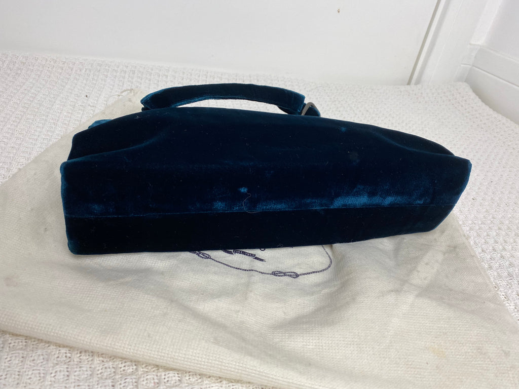 Prada 90's Blue Velvet Handbag