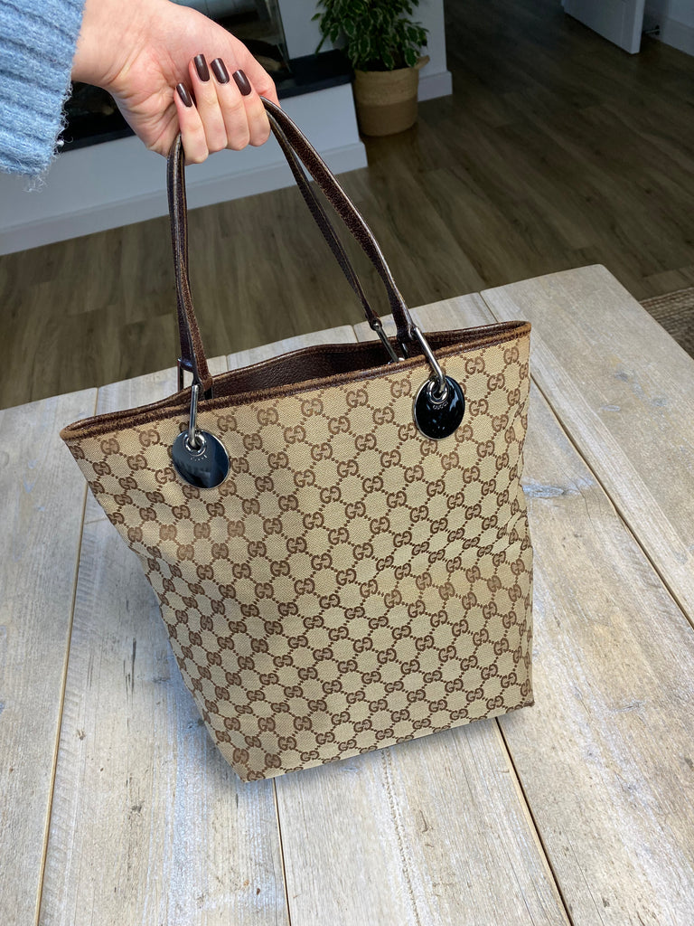 Gucci fabric tote best sale bag
