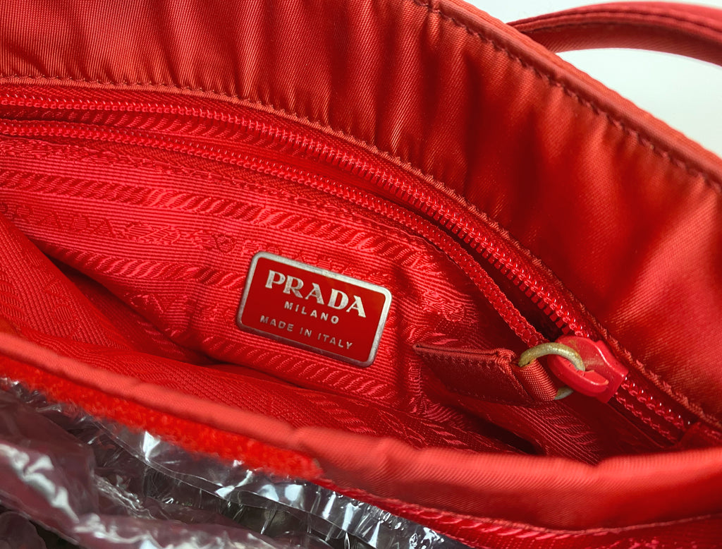 Prada Red Nylon Shoulder Bag