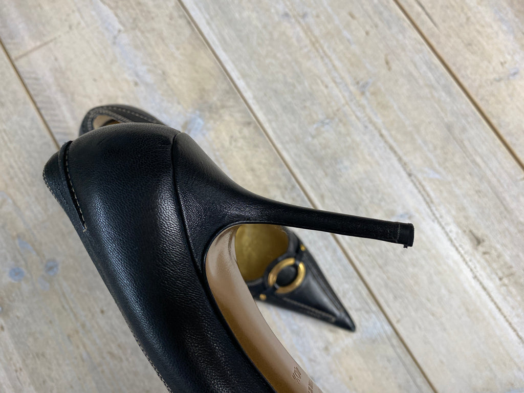 Dolce & Gabbana Dark Brown Leather Pointed Heels 40.5