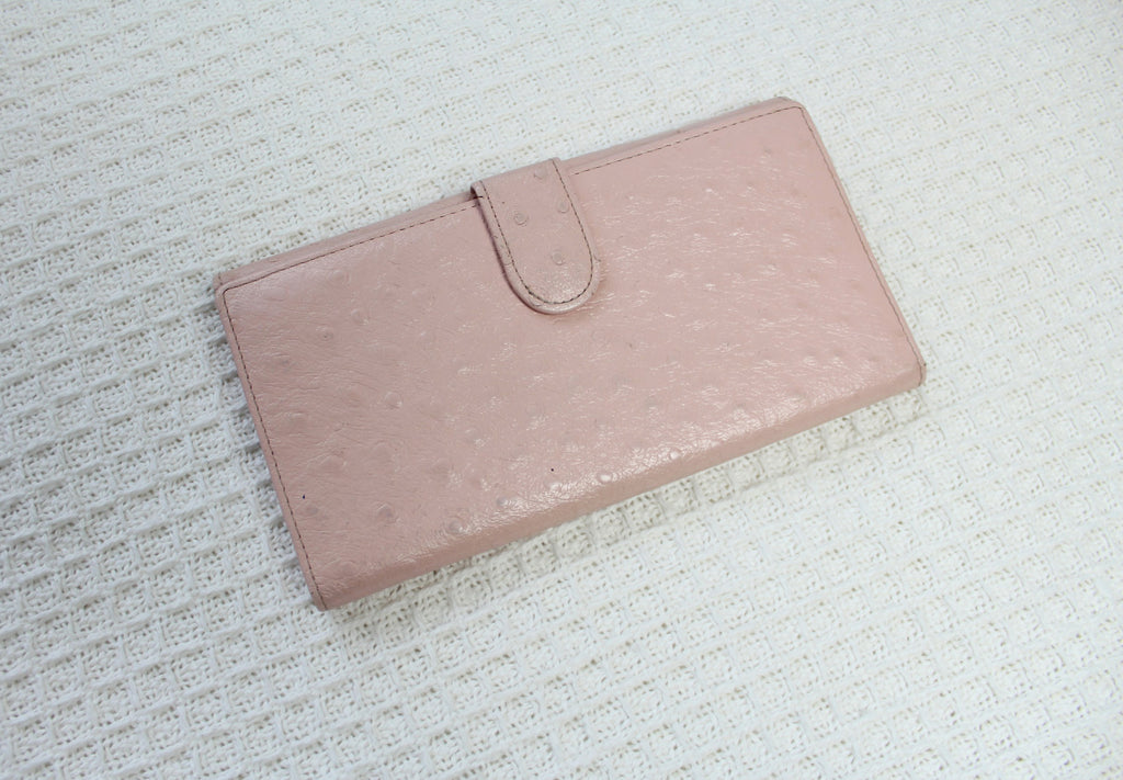 Gianni Versace Pink Ostrich Leather Wallet