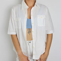 Kangol Boxy Fit White Button Up Shirt