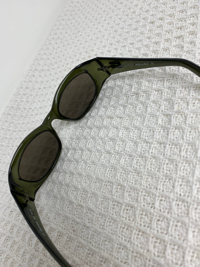 Gucci 90's Green Oval Sunglasses