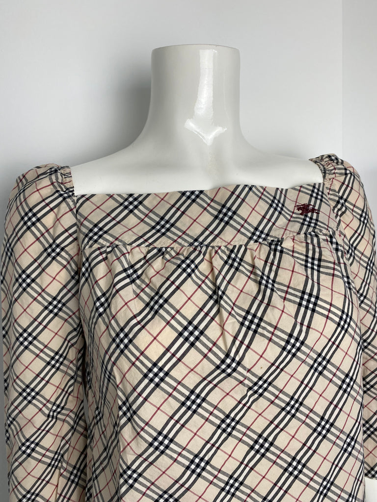 Burberry Nova Check 3/4 Length Sleeve Top