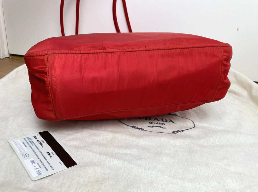 Prada Red Nylon Shoulder Bag