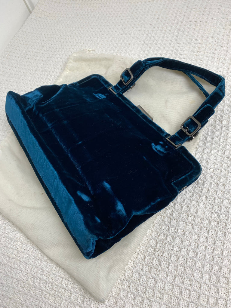 Prada 90's Blue Velvet Handbag