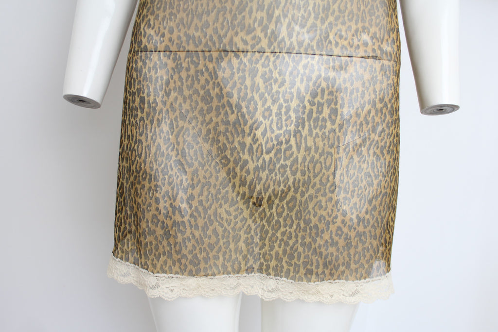 Dolce & Gabbana Leopard Print Sheer Slip Dress / Cami