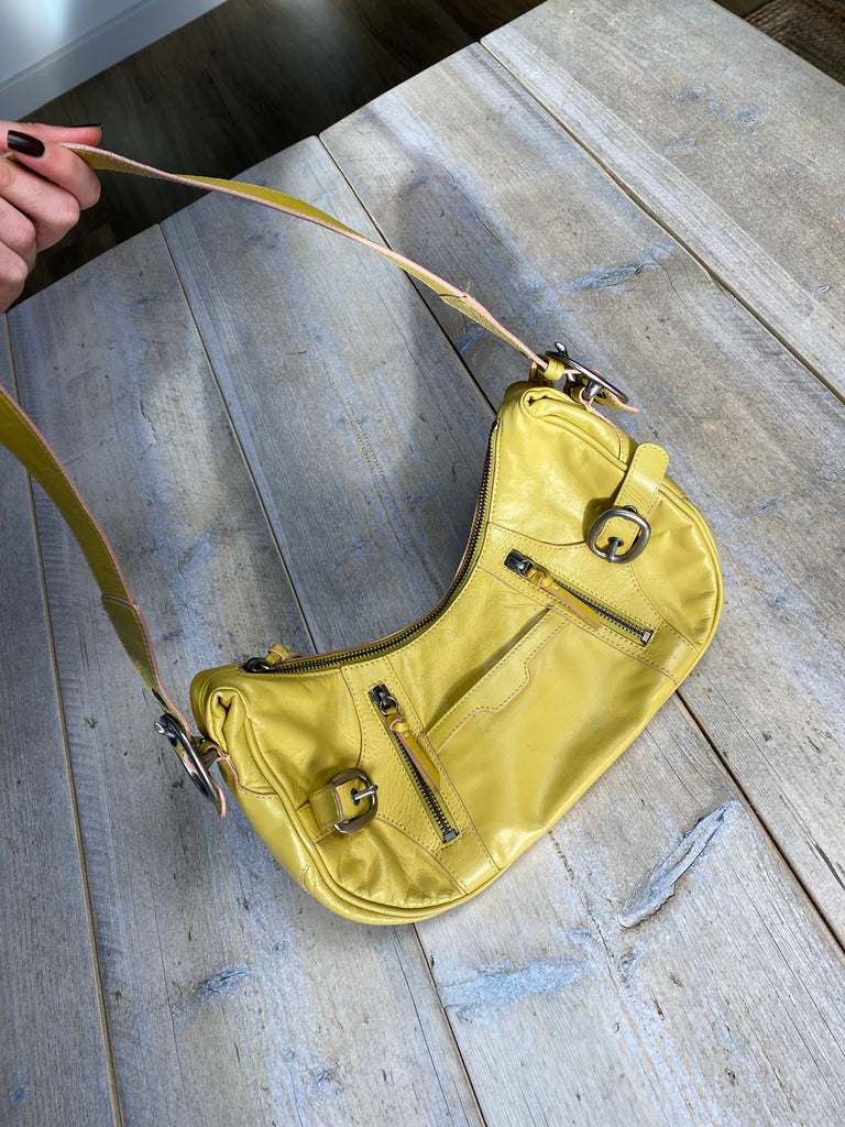 DKNY Yellow Leather Shoulder Bag