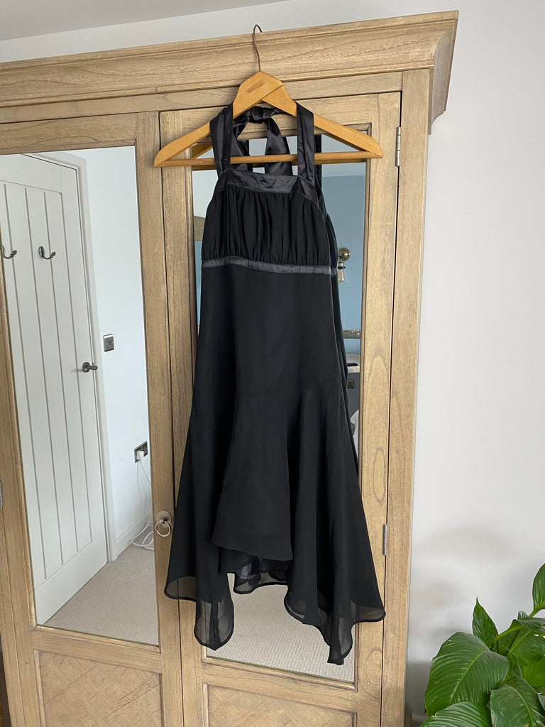 Kookai Black Floaty Tie Up Dress