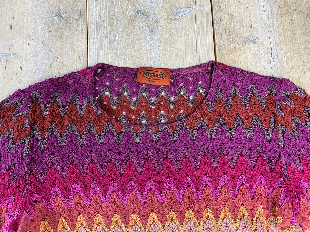 Missoni Pink / Purple Long Sleeve Knit Top