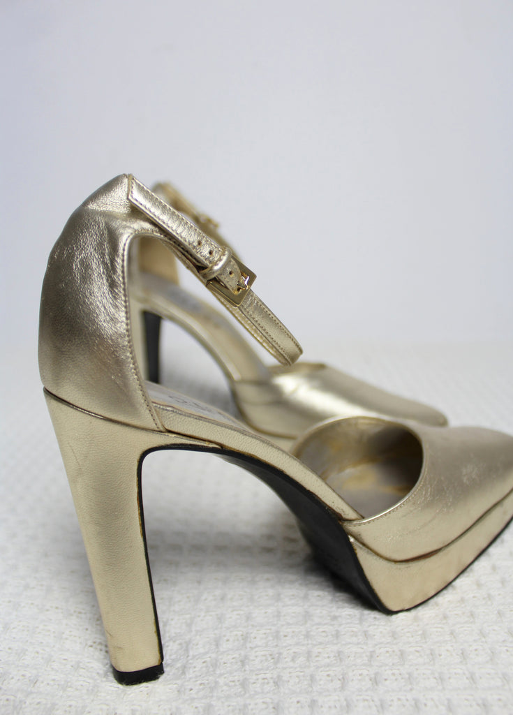 Gucci by Tom Ford Fall 1996 Gold Heels EU 36